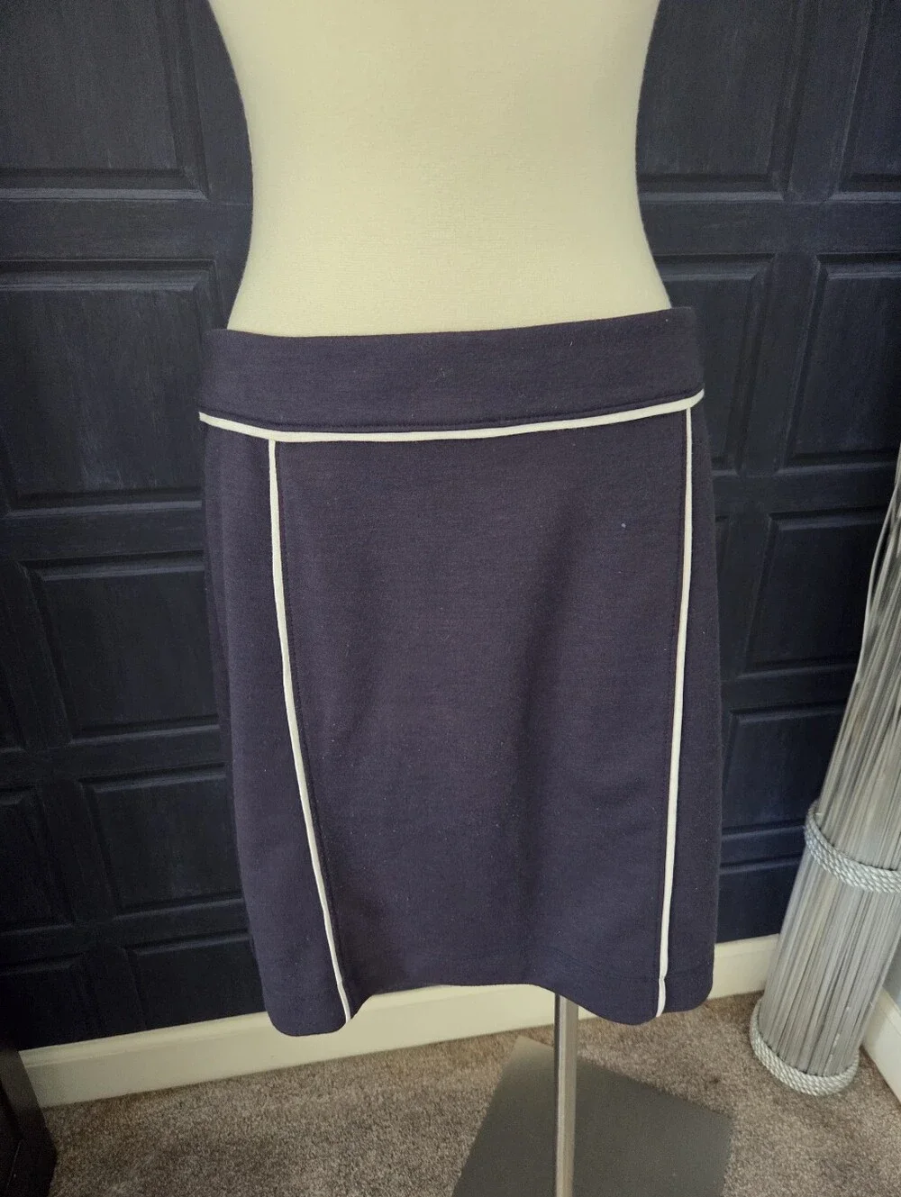 Loft Navy Blue Knee Length Skirt For Business Wear